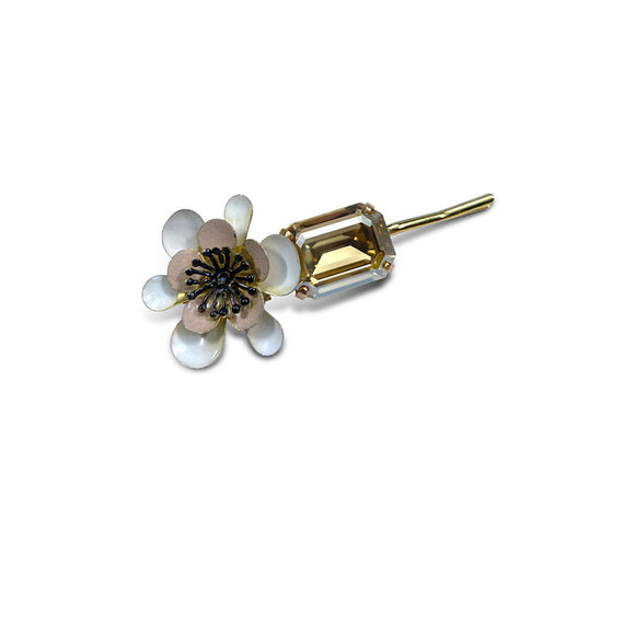 enamelled flower hair pin
