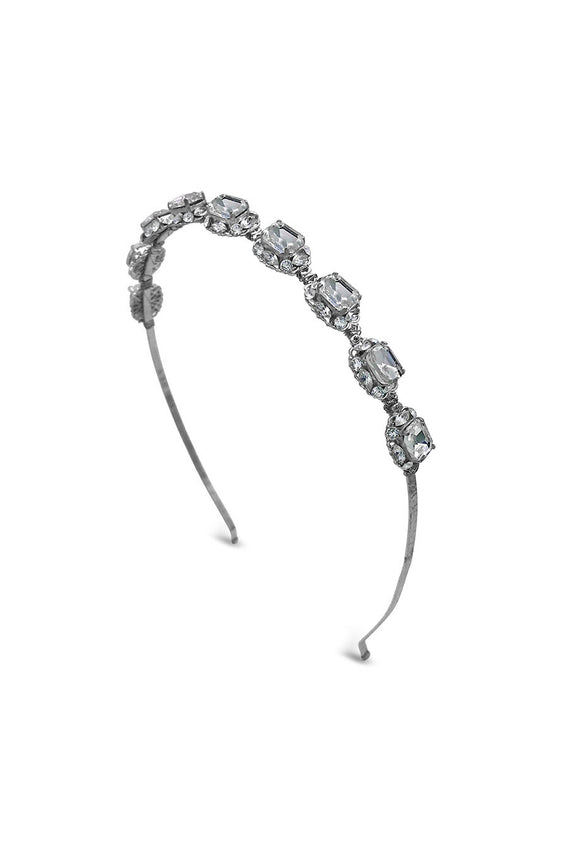 Silver crystal encrusted headband