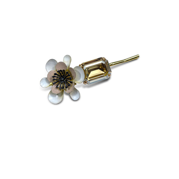 enamelled flower hair pin
