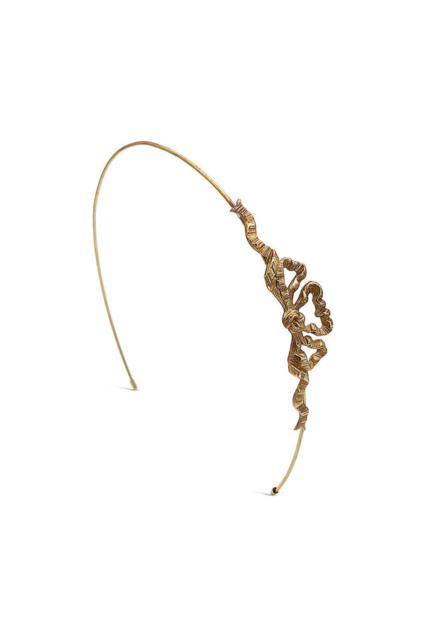 Gold metal bow headband