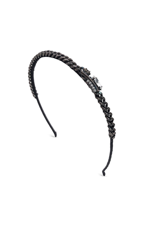 Dark silver chain headband