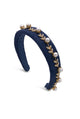Chunky pearl and blue suede headband