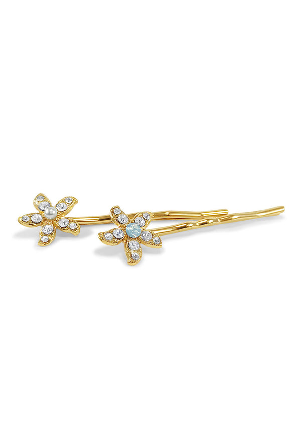 Set of two flower bobby pins