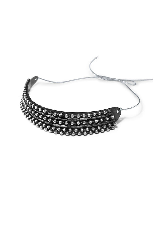 Modern silver chain headband