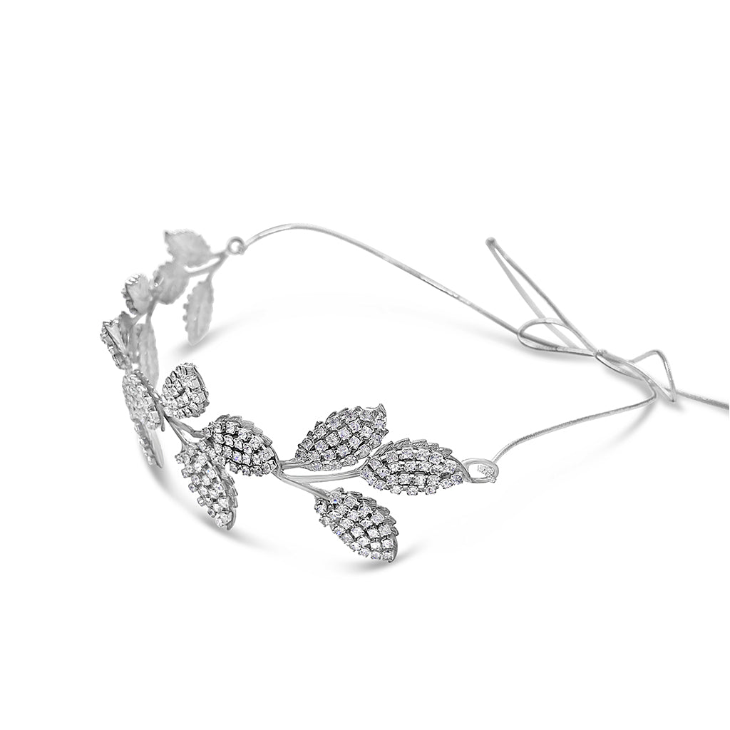 Donatella Crystal Leaf Headband – Halo & Co
