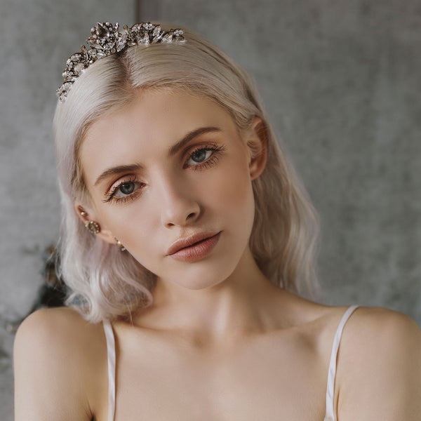 delicate pearl and crystal bridal tiara