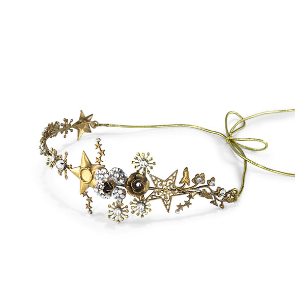 headpiece with stars and crystals